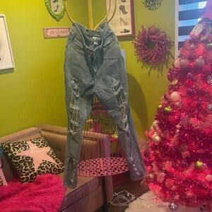 VENUS Gray Distressed Boyfriend Jeans